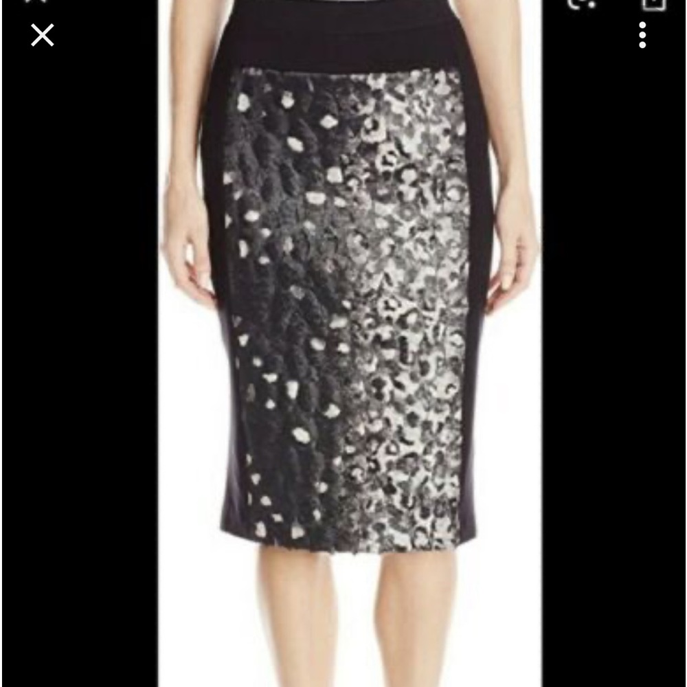 Bcbgmaxazria Ines Coated Faux Fur Skirt (M)